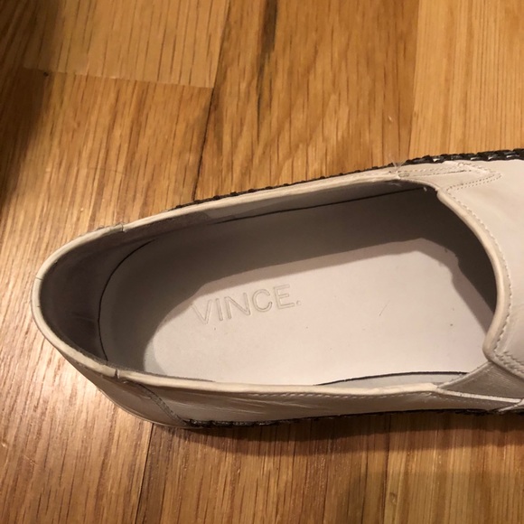 VINCE// white leather loafer slides - Picture 2 of 4
